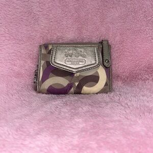 Coach Purple and Silver Women's Wallet